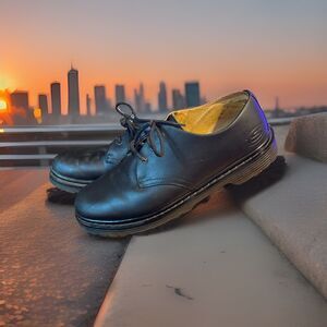 Skechers Mens Size 11 Y2K Shoes Chunky Sole Oxfords Leather Lace Up Black Heavy